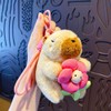 Cute Capybara Plush Keychain Set - Adorable Stuffed Animal Decor