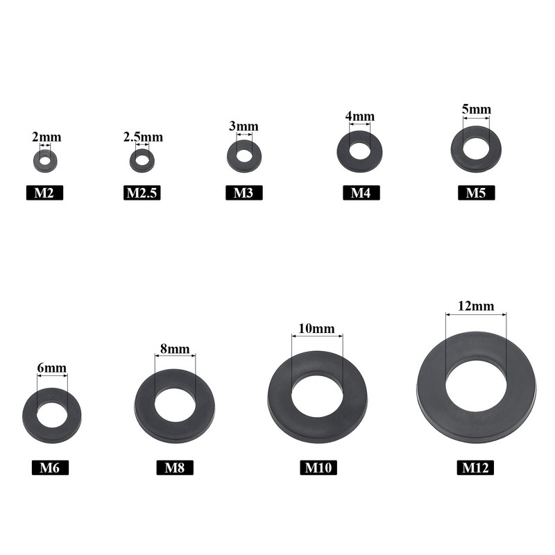 Sutemribor Nylon Flat Washer Assortment Set 600 Pieces, 9 Sizes