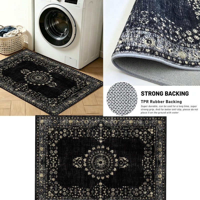 Small Area Rug 2x3 Ft Door Mat Machine Washable Kitchen
