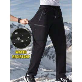 Hidkat Men's Hiking Pants Outdoor Work Tactical Pants Water Resistant Combat Cargo Trousers with Zipper Multi Pockets