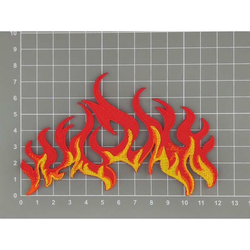 Fire Flames Patch for Iron-On or Sew On Iron-On Patch