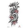 5 Sheets Temporary Dragon and Roses5 Tattoos with Roses