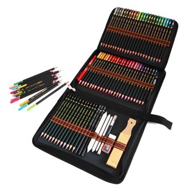 Majoart Coloured Pencils Art Set,48 Colouring Pencils with Professional Sketching Pencils and Drawing Accessories in Portable Zipper Case,Drawing Pencils Supplies Set for Adult