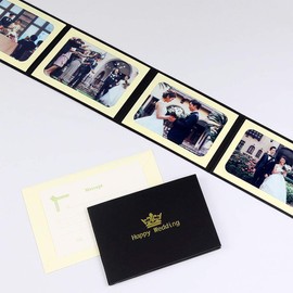 Photo Mount Wedding Wedding Large 4 Face Cover Horizontal Crown Mark Happy Wedding Pocket Mount tanto "Happy Wedding/Crown" L4 Surface (Horizontal, Horizontal, Horizontal, Horizontal) , blk