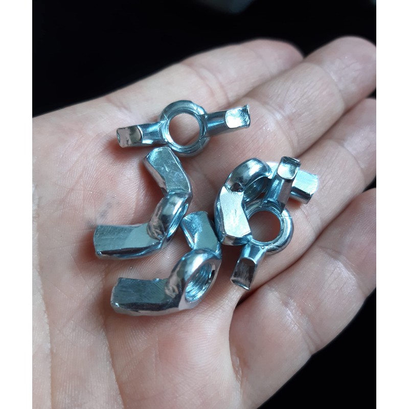 Wing Nuts Zinc Plated Butterfly Nut Silver Hand Twist M8