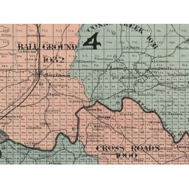 Cherokee County Georgia 1895 - Wall Map With Homeowner names Old Map Reprint