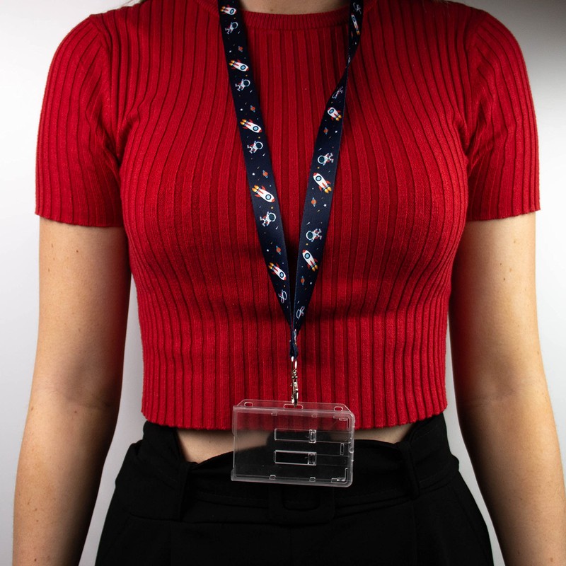 1 Lanyard - ID Card Holder - Key Chain -