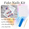 24Pcs 4th of July Press on Toenails Short Square Fake