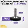 Filzada 10 x PTFE Adjustable Feet M6 - Levelling Feet