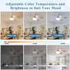 Socket Fan Light with 6 Blades, 3 Color Dimmable &