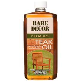 Bare Decor Premium Golden Teak Oil for Home and Marine Use, 16oz
