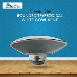 MARINE CITY Rounded Trapezoidal White Cowl Vent, 3-inch 316 Grade Stainless Steel, Rust & Corrosion Resistant for Boats, Yachts, and Marine Vehicles