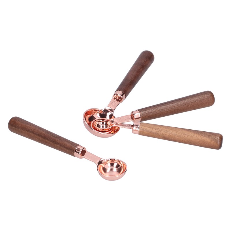 4pcs Rose Gold Measuring Cup with Scale Stainless Steel Measuring