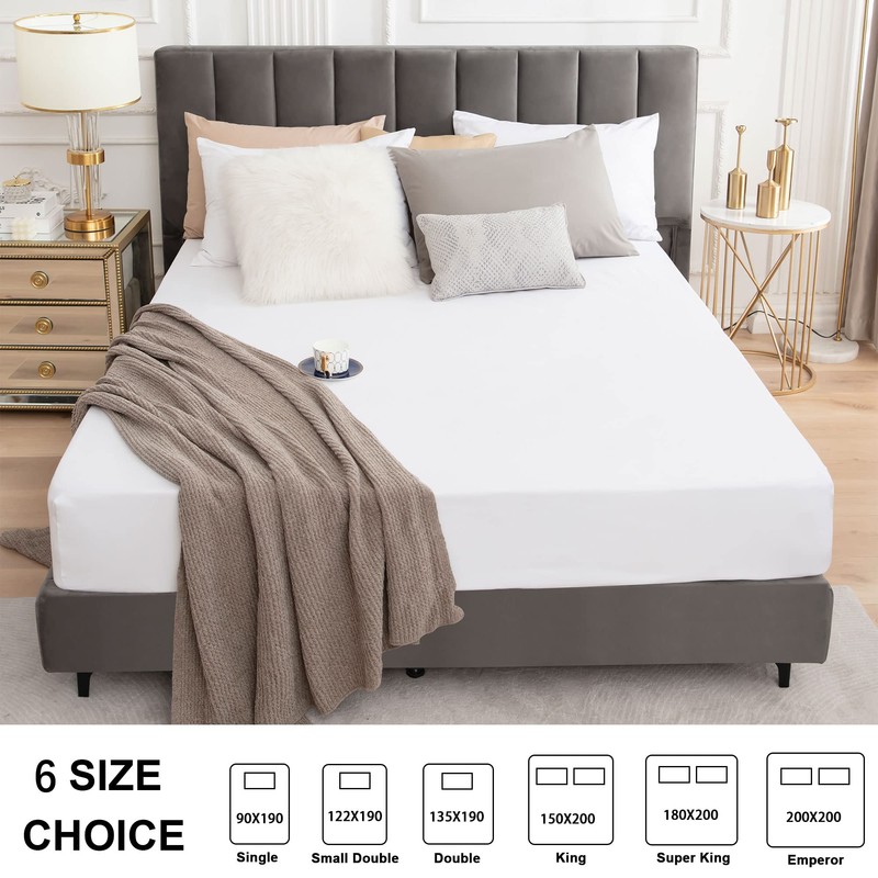 Sufdari Waterproof Mattress Protector King,150x200cm Mattress Cover for Bed,30cm Deep