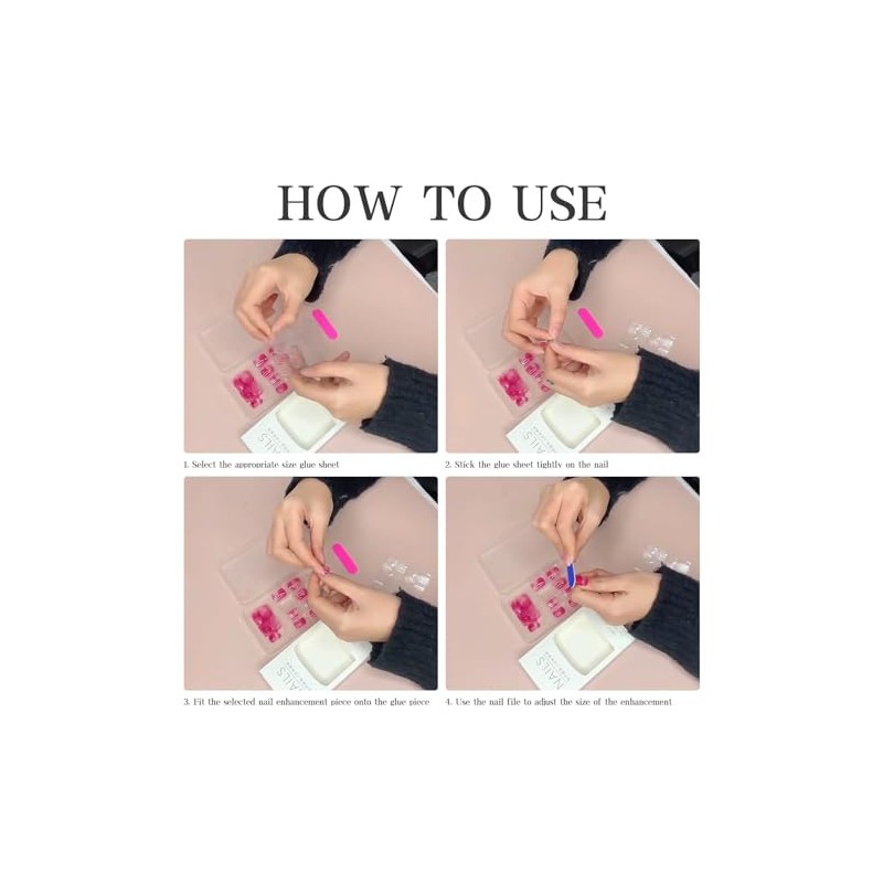 30pcs Short Square Press on Nails French Tip False Nails