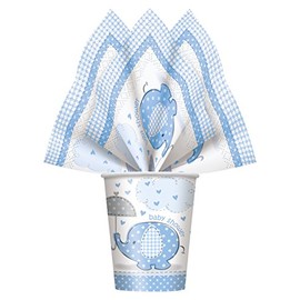 Unique 41692 Blue Elephant Boy "Baby Shower" Luncheon Napkins 6.5", 16 Ct.