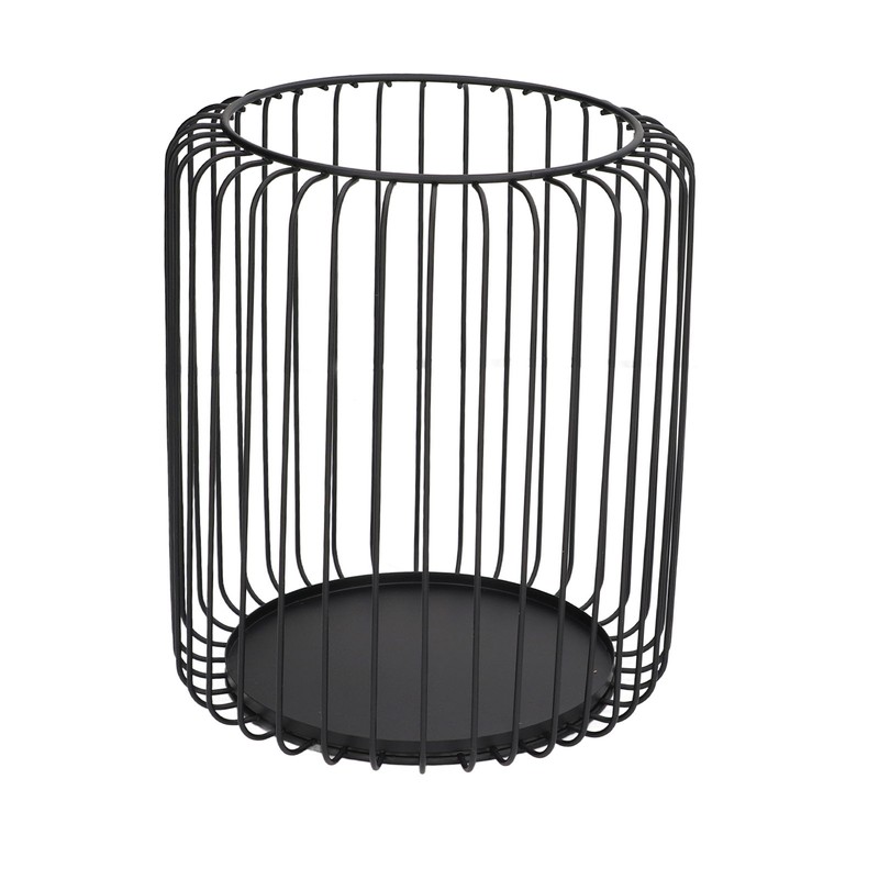 Cage Candleholder Set Matte Black Metal Cylinder Modern Simple Bird