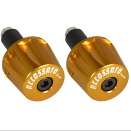 Paar von Accossato Gold Gegengewichte für Lenker mit Innenloch von 12 mm bis 20 mm für Mv Agusta Brutale 910 von 2005 bis 2008 (CC 910)