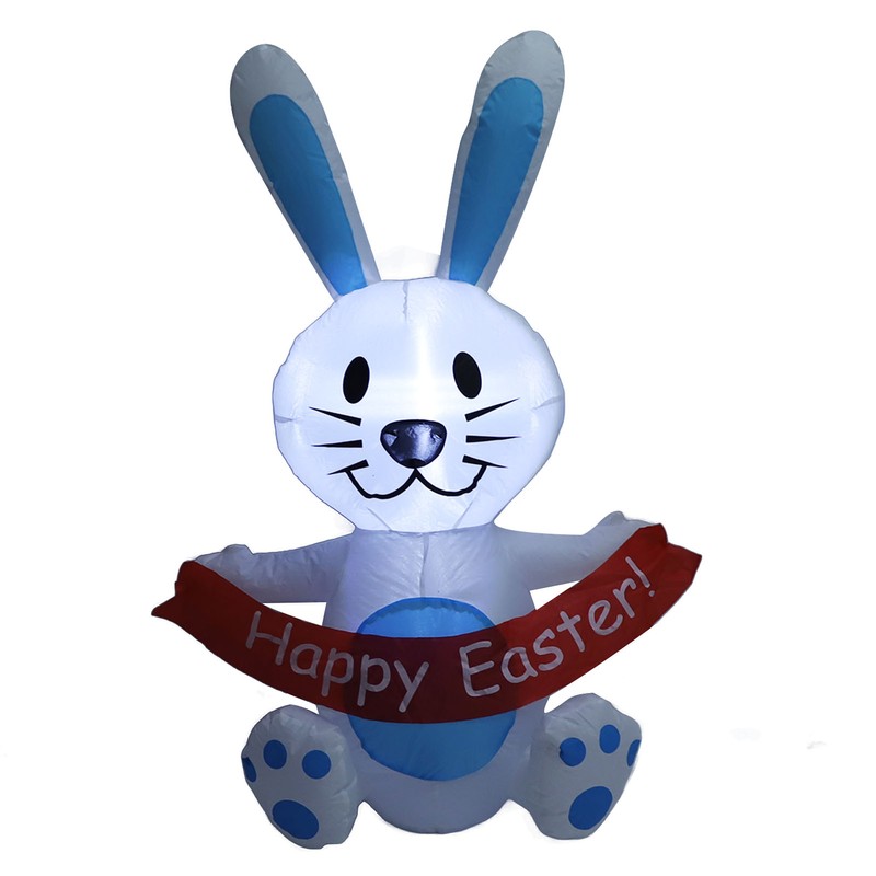 Easter Inflatable Bunny 4FT 210T Polyester IP44 Waterproof Easter Blow