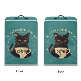 Qehuruxo Cat Coffee Maker Cover Dust Proof Appliance Cover Coffee Machine Washable Express Coffee Machine Cover with Handle Waterproof Dust Covers Fits Blender/Toaster/Air Fryer