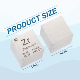 PATIKIL 1 Inch Zirconium Cube Metal Element High Density Block Pure Periodic Magnesium Block for Element Collections Teacher Lab Scientific Experiment, 25.4 mm
