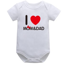 Bestele Baby Bodysuits, Baby Bodysuit Set, Short Sleeve for Boys and Girls, Newborns, Unisex, Cotton with Print Sayings, White Baby Bodysuits 0-3 3-6 -6-9 9-12 12-18 18-24 Months, 3 x set 4 months