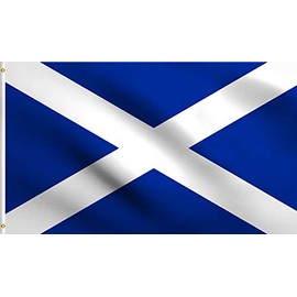 DMSE Saltire Saint Andrew's Cross Crux Decussata Scotland Scottish Flag 3X5 Ft Foot 100% Polyester 100D Flag UV Resistant (3' X 5' Ft Foot)