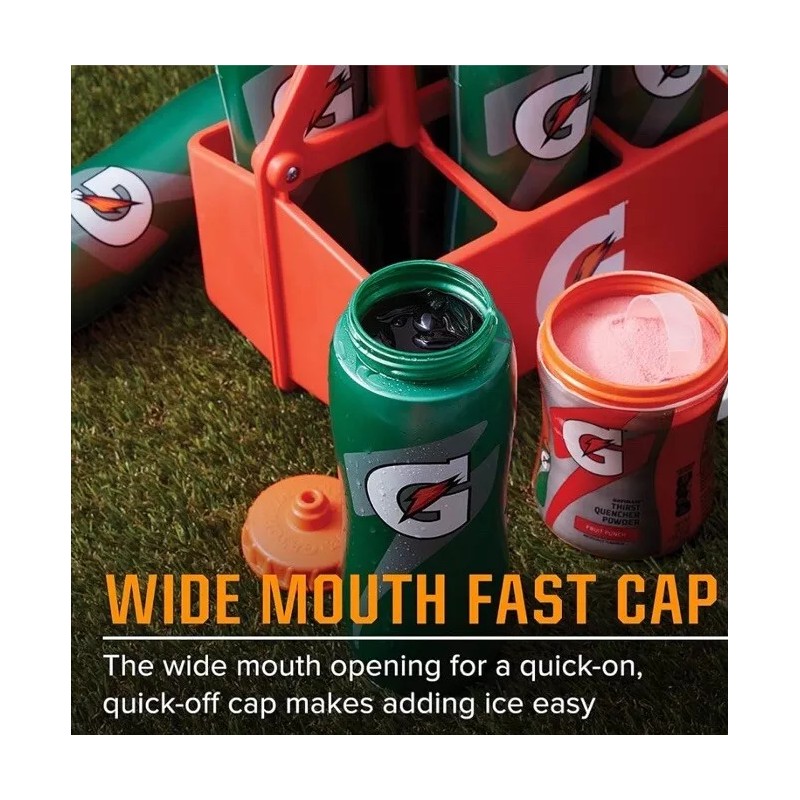 Gatorade Water Bottle 28oz Gatorskin Green Contour Style Squeeze Sports