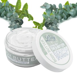 Luxiny Whipped Body Butter for Women & Men – Non-Greasy, Plant-Based Moisturizer with Shea Butter & Essential Oils – Hydrates, Softens & Nourishes Dry Skin (8 oz, Eucalyptus Spearmint)