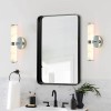 2 Pack 14 Inch LED Modern Wall Sconces Chrome Resin