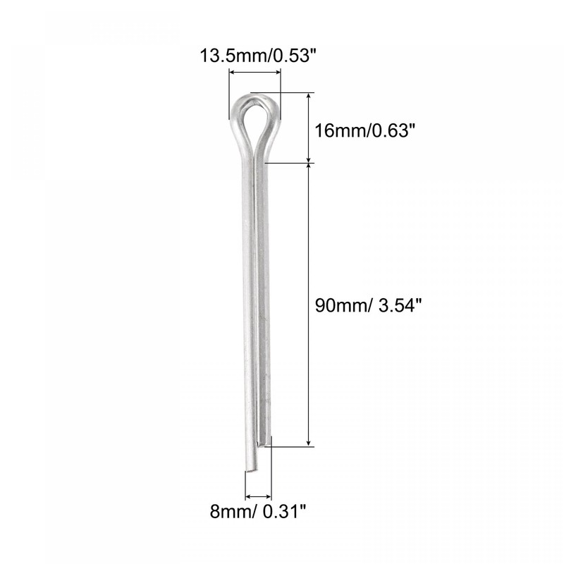 sourcing map 8 Pieces Split Split Cotter Pin 8 mm
