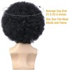 morvally Afro Wig Black 70s for Men with Chain for