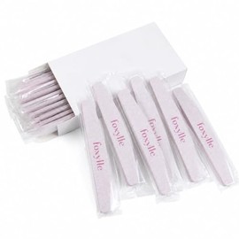 Foxylle - Paquete de 20 limas de uñas de media luna, grano 100/180, papel de lija japonés de alta calidad, tableros de esmeril de doble cara, lima de 