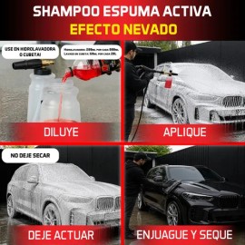 Shampoo Espumante Nitro Espuma Activa Cereza 900 Ml Protección Cera                                                                                   