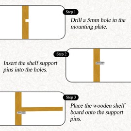 Quacc 12 PCS Replacement Shelf Support Pins, 5mm Metal Shelf Peg Sturdy Bookcase Shelving Support Studs Shelve Holders for Kitchen Units, Cupboards, Wardrobes, Cabinets