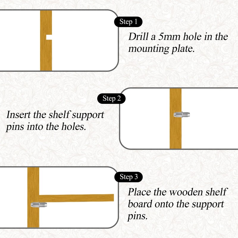 Quacc 12 PCS Replacement Shelf Support Pins, 5mm Metal Shelf