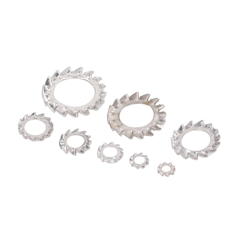 300Pcs External Tooth Star Lock Washer Stainless Steel Starlock Washer