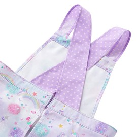 COLORFUL CANDY STYLE N7907510 Children’s Slip-On Cross-Back Apron and Bandanna Set, Girls, for Children 3 Feet 3.4 Inches - 3 Feet 11.2 Inches (100 - 120 cm) in Height, Unicorn Fantasy