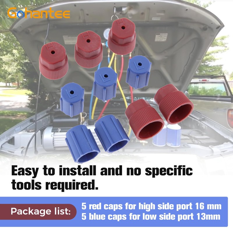 AC Dust Caps Compatible with 8V1 Thread R134a Cap 13mm