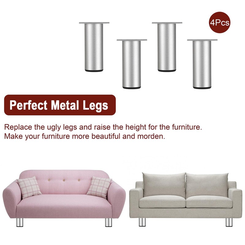 BSTKEY 4Pcs 4 Inch Aluminum Alloy Furniture Cabinet Legs -