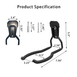 JuforminWeedeater Hanger, String Trimmer Hanger, Weed Eater Rack, Garage Wall Hooks, Power Tool Holder for Garage Wall, Utility Hooks for Garage Tool Organizers and Storage Black-3 Pcs