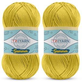 TROYARN Crochet & Knitting Yarn - 2 Skeins (2x383 Yds) - 100% Microfiber Acrylic - Daisy