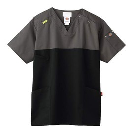 Dickies 7040SC White Coat Scrub, Medical Use, Stretch, Bi-Color, Unisex, Unisex, Gunmetal × Night