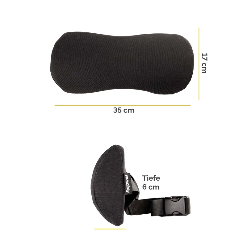 Fellowes Breyta Lumbar Cushion - Ergonomic Back Support, Adjustable Strap,