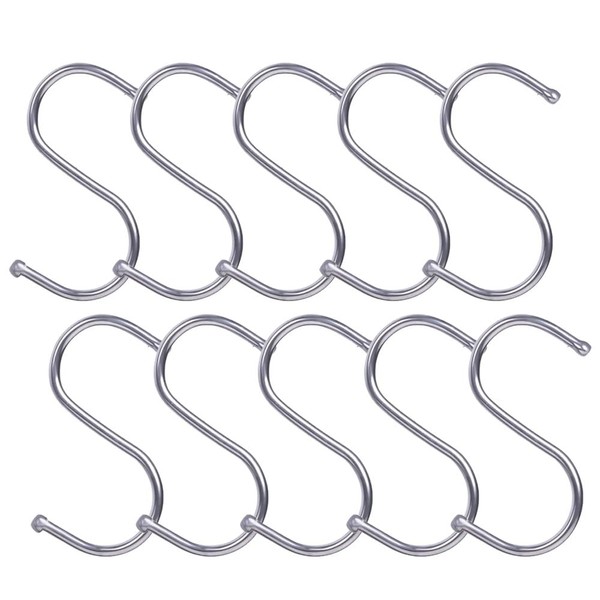 HZYUEKUN 10 Pcs S Hooks S-Shaped Stainless Steel Metal for