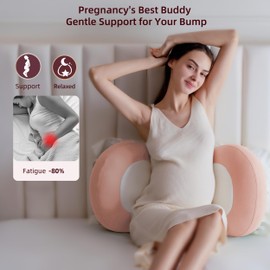 WYXunPlanet Pregnancy Wedge Pillow for Sleeping, Adjustable Maternity Side Sleeping Pillow for Pregnant Women, Ergonomic Back and Belly Support, Cooling&Skin-Friendly, Removable Washable Cover, Pink