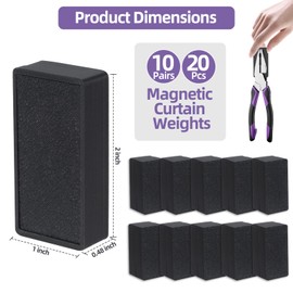 20 Pcs Outdoor Curtain Weights, Gazebo Curtain Weights for Wind, Weights for Outdoor Curtains, Waterproof Heavy Duty Curtain Magnets, Magnetic Drapery Weights for Curtain,Flags,Tablecloth (Black)