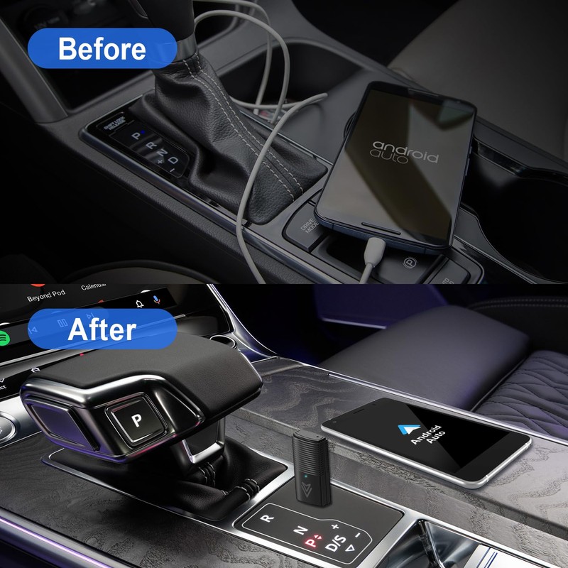 Dilxyuy Mini Android Auto Wireless Adapter, Wireless Android Auto Adapter