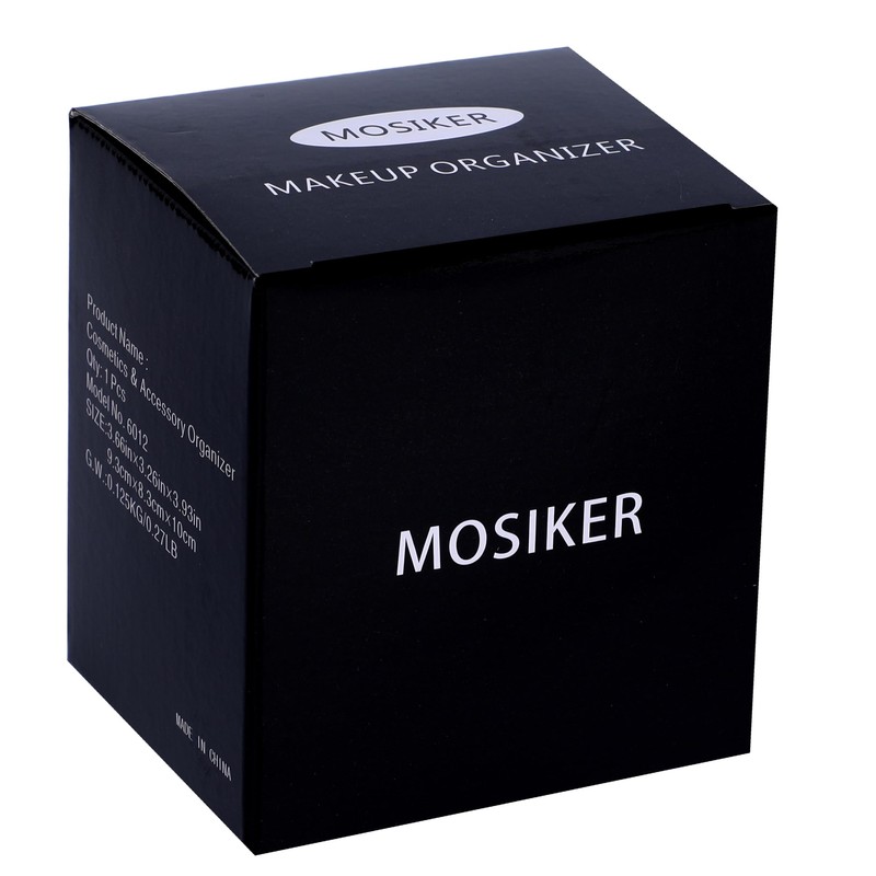 MOSIKER 10oz Clear Acrylic Small Qtip Holder,Swab Dispenser Cotton Ball