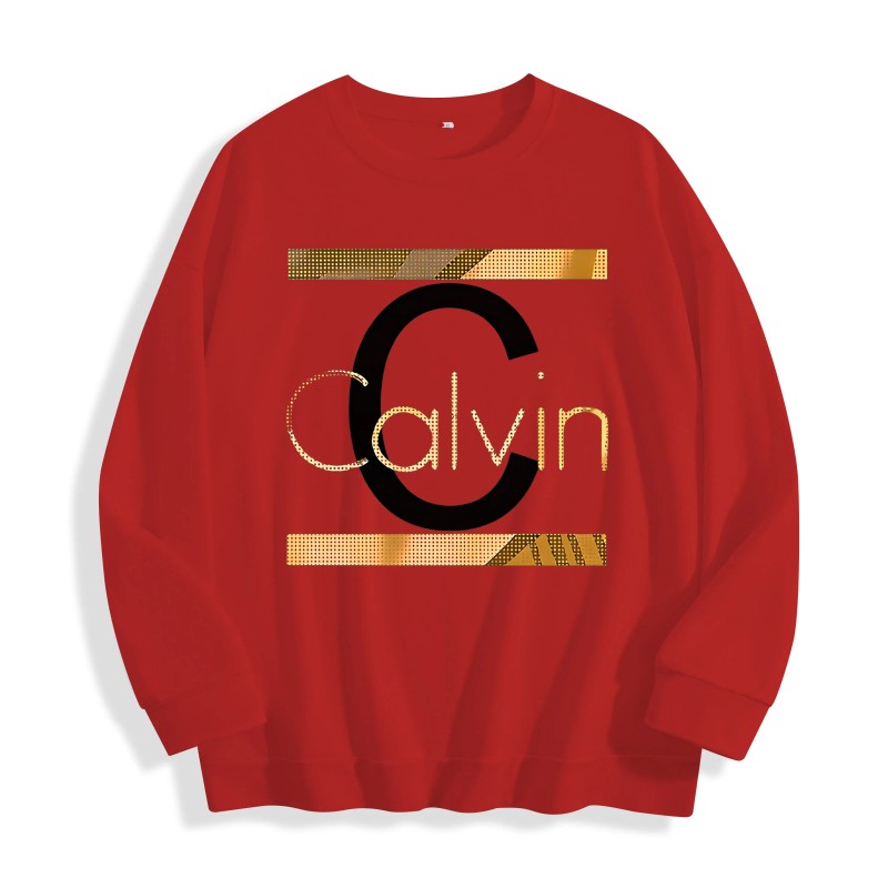 Women's Calvin Graphic Crewneck Sweatshirt, US Warehouse, 6 ColorsSize: M,